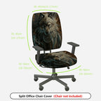 2-Piece Wolf Tribal Dreamcatcher Artistic Mystical  Computer Chair Cover Set, Seat and Backrest