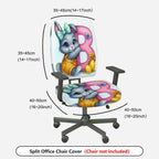 2-Piece Rabbit Easter Spring Colorful Cute  Computer Chair Cover Set, Seat and Backrest