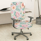 2-Piece Floral Romantic Pastel Elegant Delicate  Computer Chair Cover Set, Seat and Backrest