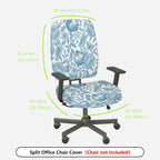 2-Piece Floral Pattern Fruit Botanical Nature  Computer Chair Cover Set, Seat and Backrest