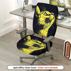 2-Piece Cat Animal Modern Stylish  Computer Chair Cover Set, Seat and Backrest